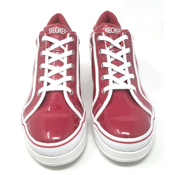 Skechers Heartbeats Y2K Chunky Heel Platform Sneakers Red Women's 10 74362 - Picture 6 of 10